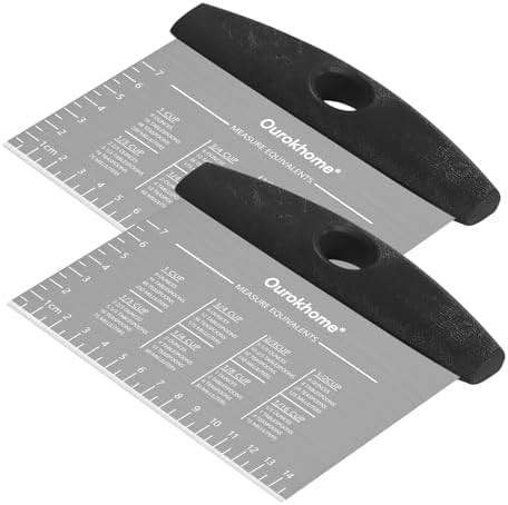 Ourokhome 2 Pack Bench Scraper Dough Cutter, Stainless Steel Dough Scraper with Laser-Etched Scal... | Amazon (US)