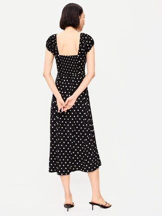 Short-Sleeve Fit & Flare Midi Dress | Old Navy (US)