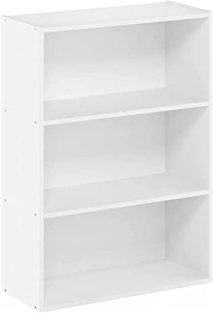Furinno Pasir 3-Tier Open Shelf Bookcase, Plain White | Amazon (US)