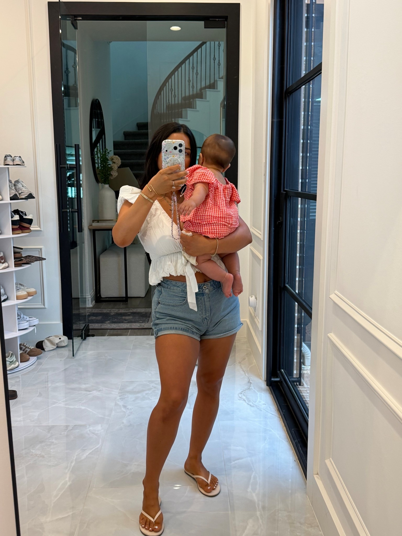 XS in top and shorts run tts!


Ootd
Spring outfit 
Denim shorts
Baby outfit 
Mommy and me outfit 
Baby girl 
Postpartum 
Mom outfit 


 #ltkmomlife #ltkootd #ltkbaby

#LTKKids #LTKmomlife #LTKBaby