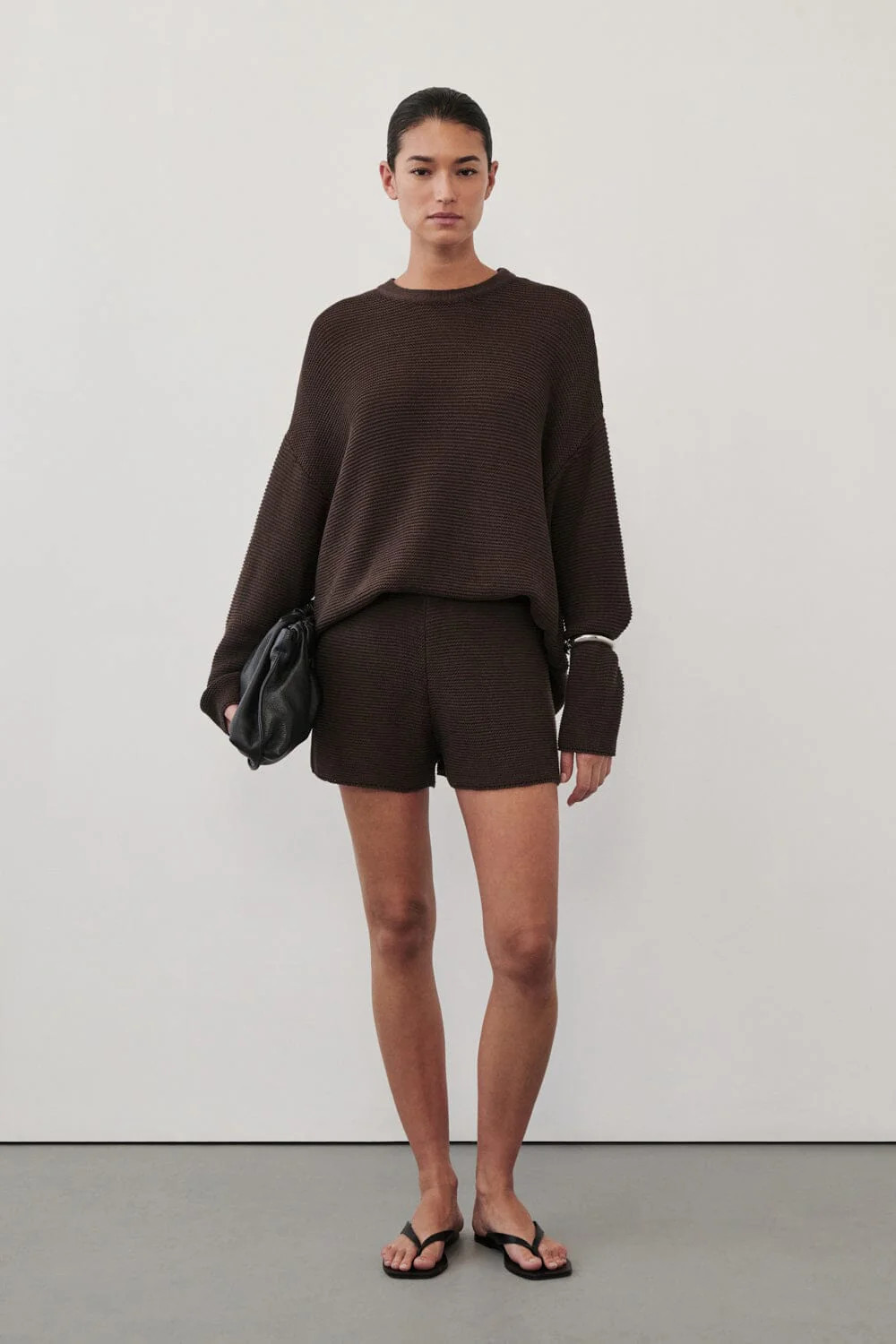 THEA BURNT CHOC COTTON KNIT JUMPER | DISSH