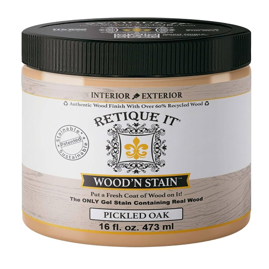 Retique It Wood'n Stain - Liquid Wood Gel Stain Interior/Exterior (16 oz (Pint), 70 Pickled Oak) | Amazon (US)