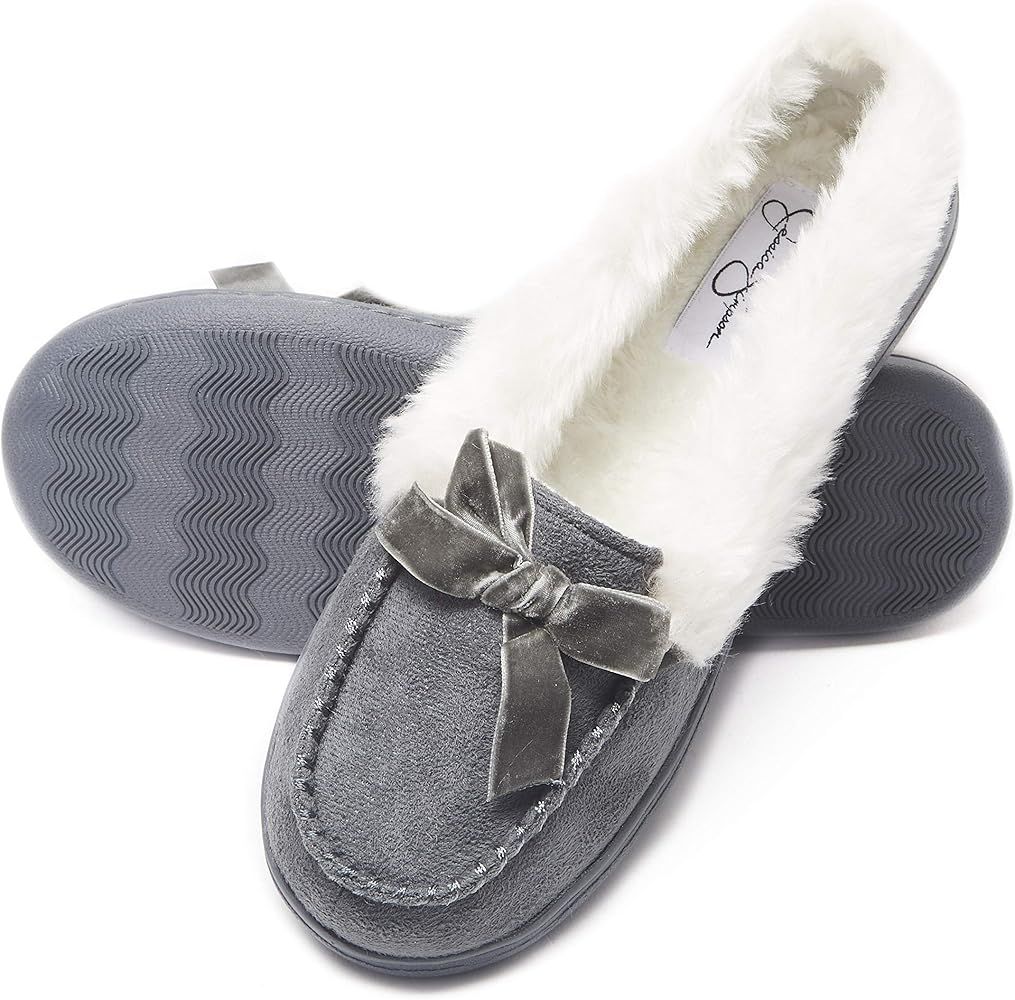 Jessica Simpson Womens Micro Suede Moccasin Indoor Outdoor Slipper Shoe | Amazon (US)