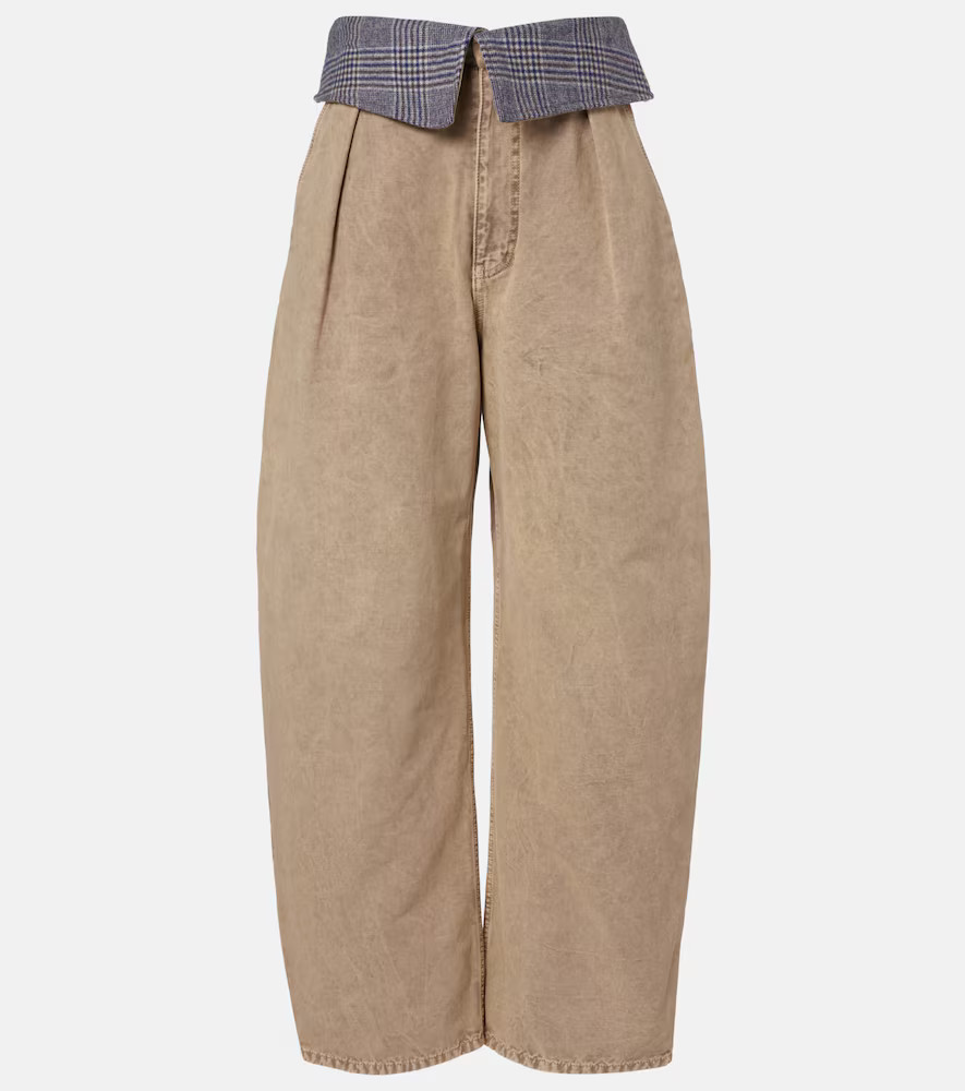 Loewe Wool-trimmed barrel-leg jeans | Mytheresa (US/CA)