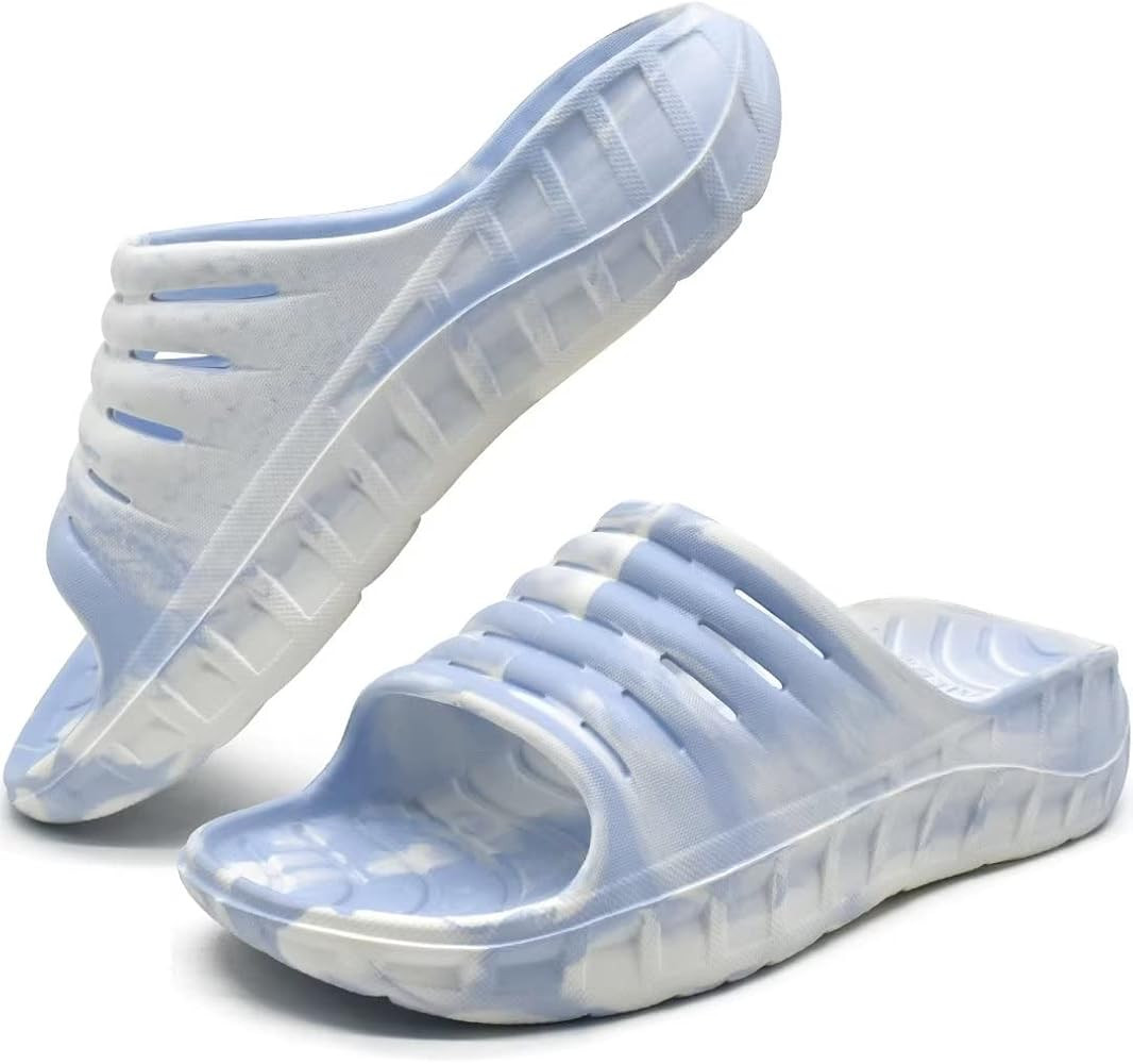 GPOS Mens Sport Recovery Sandals Plantar Fasciitis Thick Cushion Slides Sandals Lightweight Comfo... | Amazon (US)