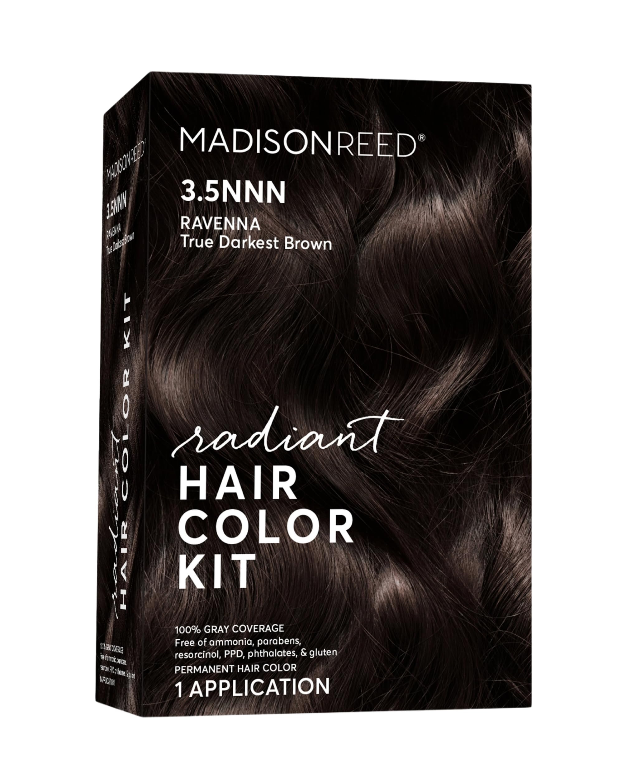 Madison Reed Radiant Hair Color Kit - 3.5NNN Darkest Brown-Black (Ravenna Brown), 100% Gray Hair ... | Amazon (US)