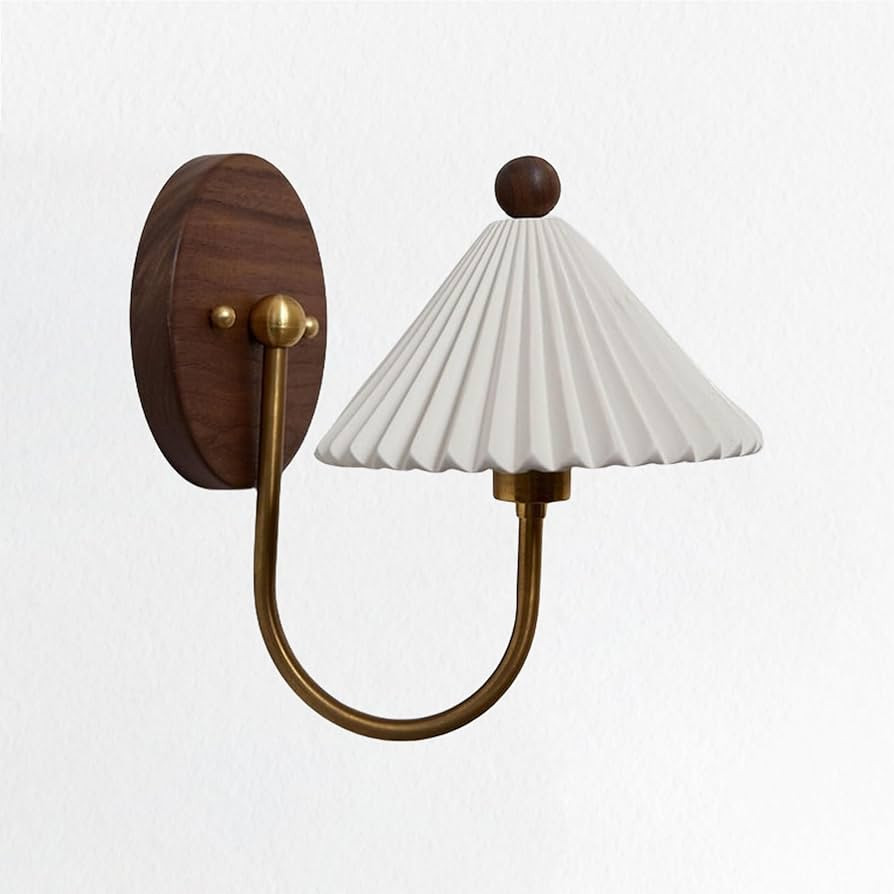 Modern Ceramic Pleated Sconce, Prairie Sconce, 6.5" Dia x 10.5" H | Amazon (US)