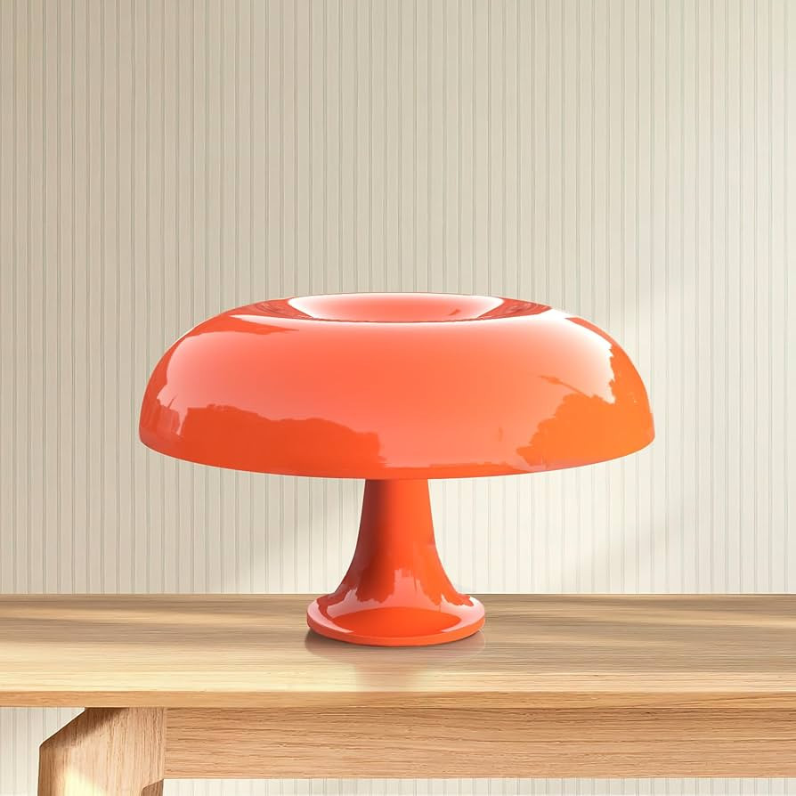 Orange Mushroom Lamp, Minimalist Retro Vintage Table Lamp Night Light, Elegant Aesthetic Bedside ... | Amazon (US)
