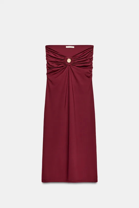 METALLIC TRIM POLYAMIDE MIDI SKIRT | Zara UK