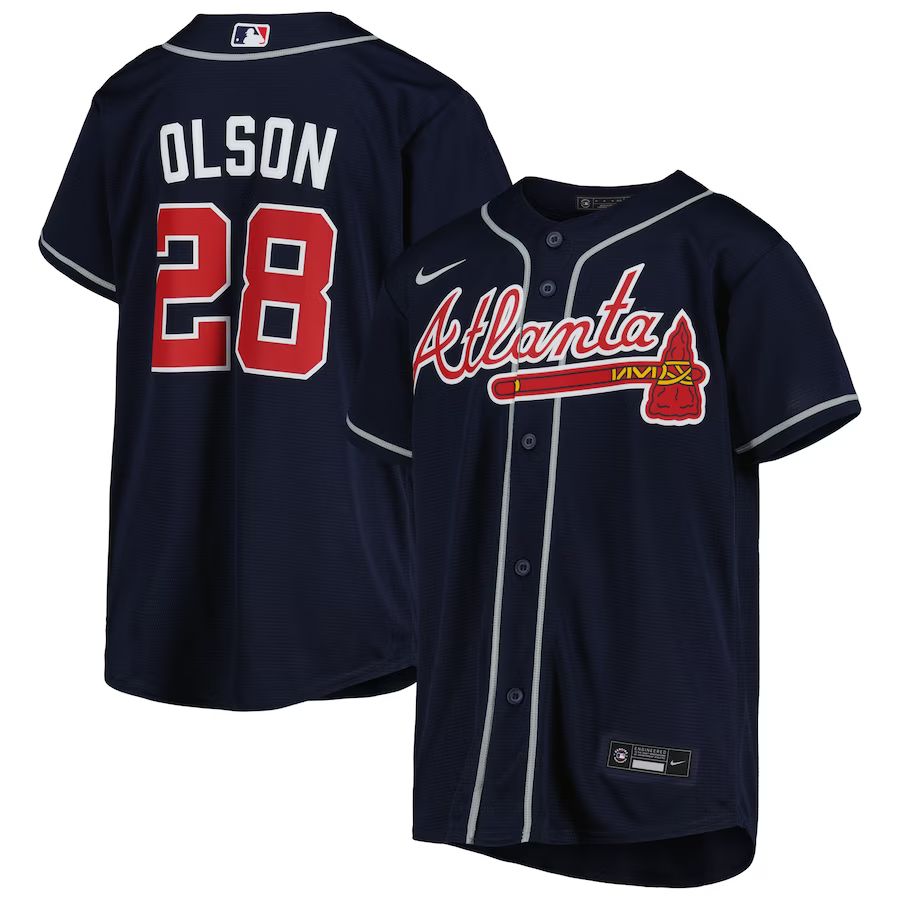 Youth Atlanta Braves Matt Olson Nike Navy Alternate Replica Player Jersey | MLB Shop