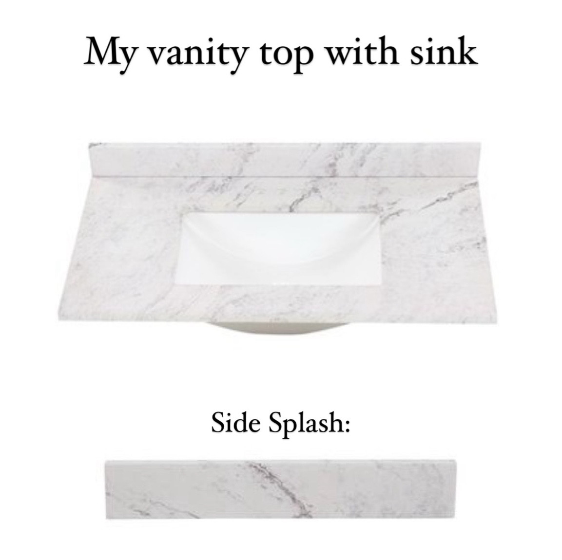 My new powder room vanity top (comes with the sink) and I added two matching sides splash pieces 

#LTKstyletip #LTKhome