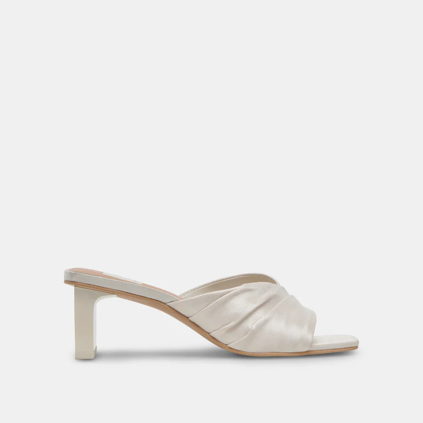 CARLAN HEELS OFF WHITE SILK | DolceVita.com