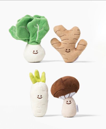 Mini veggie mini vegetable plushie stuffies set

Our delightful set of 4 Mini Veggie Plushies is perfect for adding a touch of cuteness to your shelf, car, or playroom. These mini plushies stand at just around a small 4" at their longest size and feature four cooking ingredients you'd find in any AAPI kitchen - bok choy, ginger, daikon, and shiitake mushroom. Comes in a custom basket packaging for convenient storage and pretend play. Ages 12+.

Comes with 4 mini plushies: bok choy, shiitake mushroom, daikon, and ginger
Each plushie measures around 4" at their longest side
Soft & squishable mini plushies
Comes packaged in custom produce box
Spot clean only

#LTKBaby #LTKGiftGuide #LTKKids
