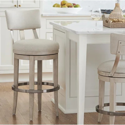 Malibu Swivel Upholstered Counter Stool with Metal Frame | Wayfair North America