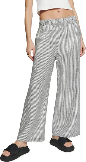 Ava Stripe Wide Leg Linen Pants | Nordstrom