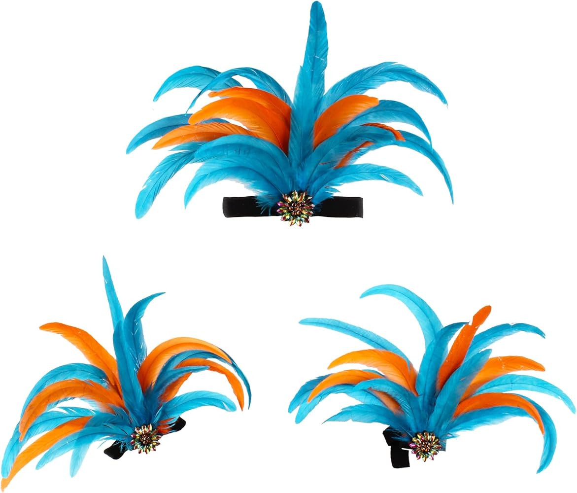 Feather Headpiece Carnival Caribbean Headdress Crystal Brick Showgirl Cosplay Accessories for Wom... | Amazon (US)