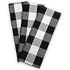 Kitchen Towel Set, Black Cotton Dish Towels, Buffalo Plaid Kitchen Towels Black Oversized, Fall F... | Amazon (US)