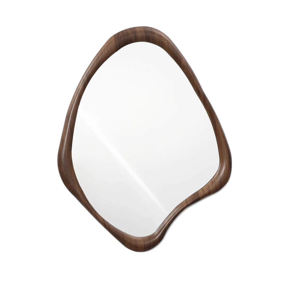 Brown Wood Frame Irregular Decorative Wall Mirror | Wayfair North America