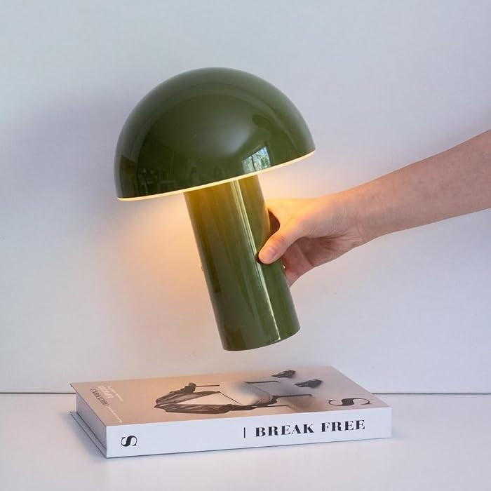 Brightech Celia Table Lamp \u2013 10" Touch-Controlled Mushroom Accent Lamp, Cordless & Dimmable ... | Amazon (US)