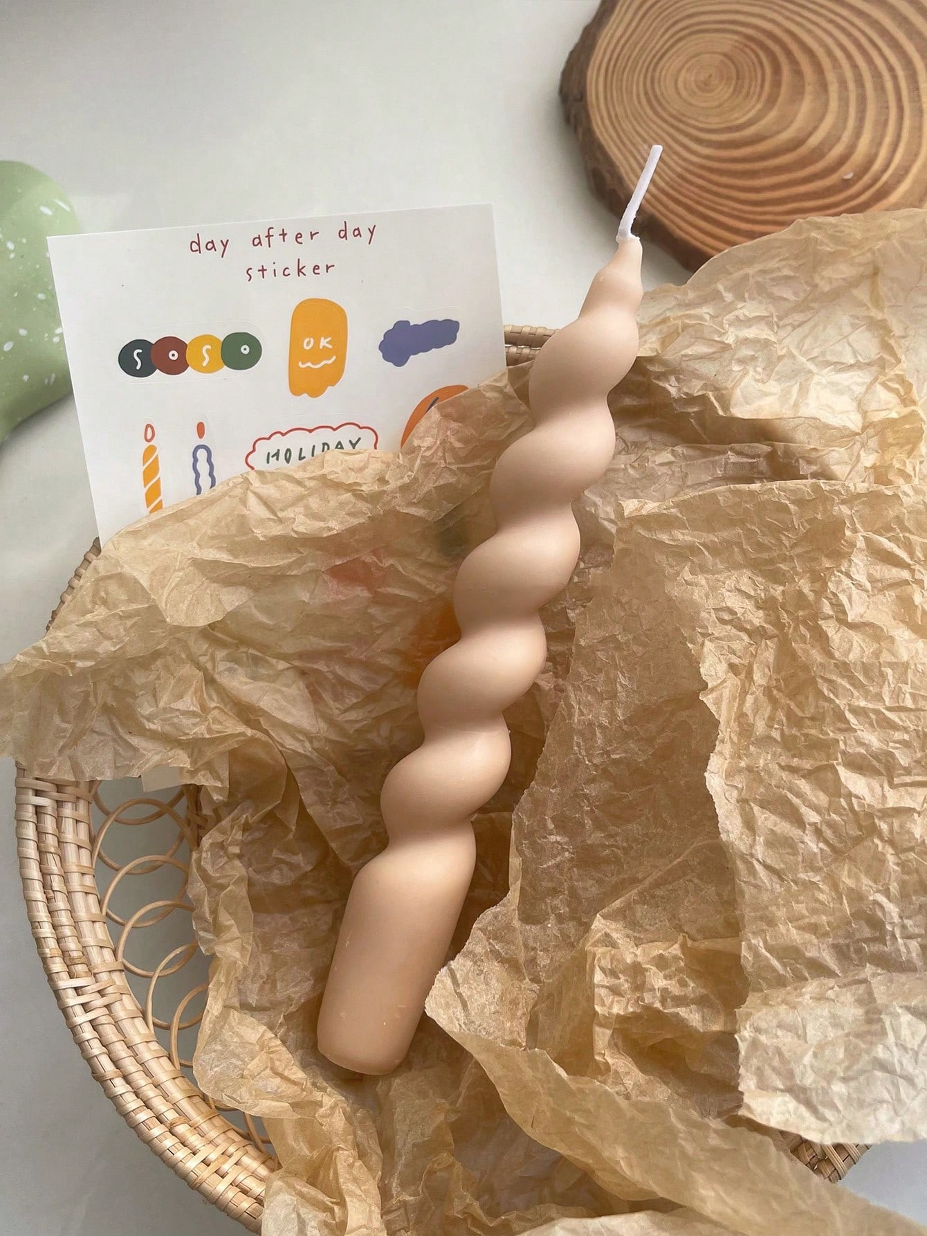 1 pieza Decoración color champán espiral aromaterapia Vela , adecuado para interior usar , como... | SHEIN