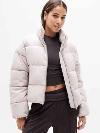 Halo Flannel Puffer Jacket | Athleta