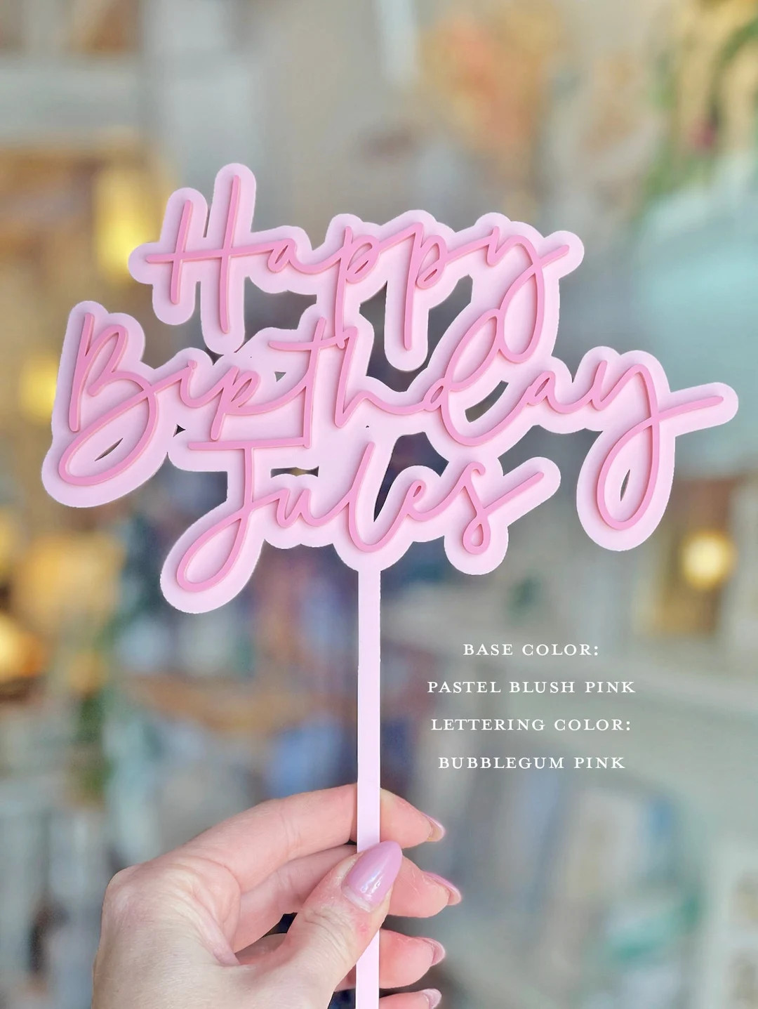 Custom Colorful Birthday Cake Topper -  Colorful Acrylic Cake Topper - Acrylic Birthday cake topp... | Etsy (US)