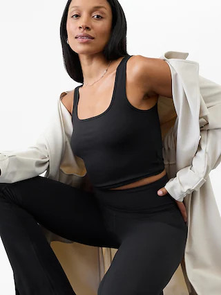 Signature Rib Square Neck Crop Tank | Athleta | Athleta