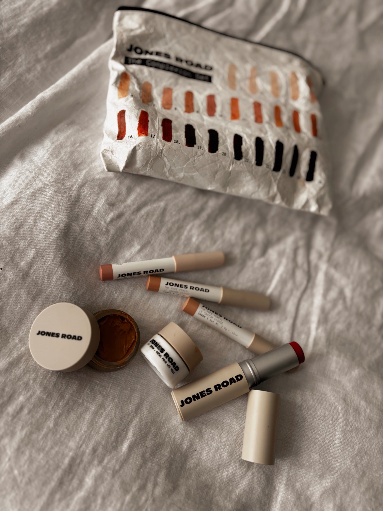 Jones road beauty. Have you tried it? 
Bobbi Brown is the founder so the quality speaks for itself.  This starter kit is a great place to start and I will say if you suffer from dark circles like I do the neutralizer pencil is a great way to start and sits beautifully underneath the face pencil which is the concealer and I love it because it doesn’t sit in the eye creases. It lasts all day , I know because I spend most of my time in the air where the moisture gets sucked out of you. 
Did I make a good enough argument for you to try it? 

#LTKBeauty #LTKOver40