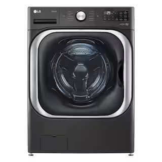 LG 5.2 cu. Ft Stackable SMART Front Load Washer in Black Steel with Steam & Turbowash Technology ... | The Home Depot