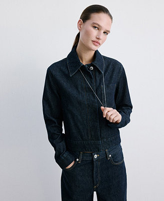Women's Pockets Fitted Denim Jacket | Macy's