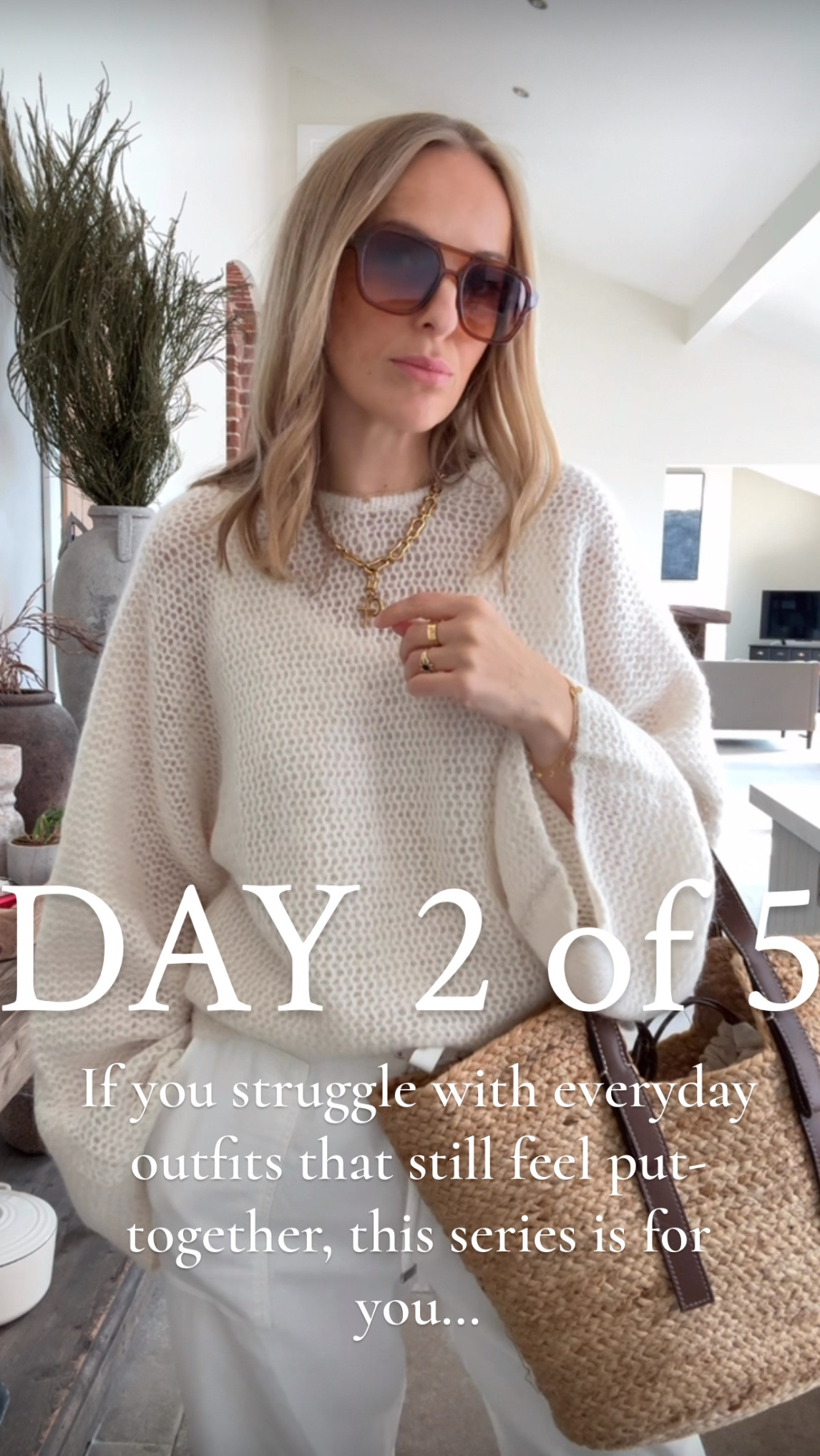 Busy week? 
Tired of feeling stuck with your wardrobe? 
This series may help you out … 
Simple , stylish everyday outfits with some of my favourite high street finds this season. 

Get a few outfits under your belt , boost your style confidence and start feeling better about your wardrobe. 

Note the difference a few good accessories make in pulling the final look together - these can be tailored to meet your preferences. 
Wearing 
Large in the linen vest top
Large in the alpaca knit - super soft 65% alpaca. (Very oversized) 
Large in the pants - they fit big - I think the medium would fit me too.


(I buy one chain extender with my Chunky necklace)

Everyday outfit 
Get dressed with me 
Outfit ideas 
Mango 
Zara


#LTKsummer #LTKmidsize #LTKuk