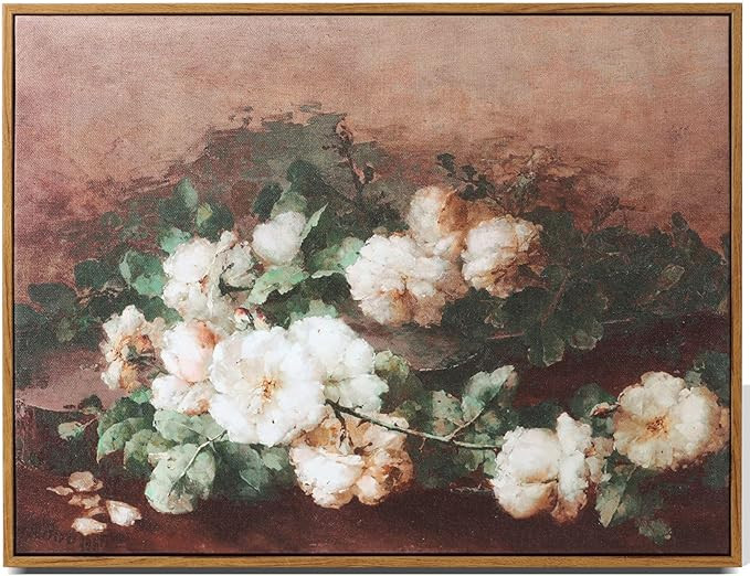 Bluebubble Framed Canvas Vintage Wall Art For Living Room Home Decoration, Rose and Guitar Large ... | Amazon (US)
