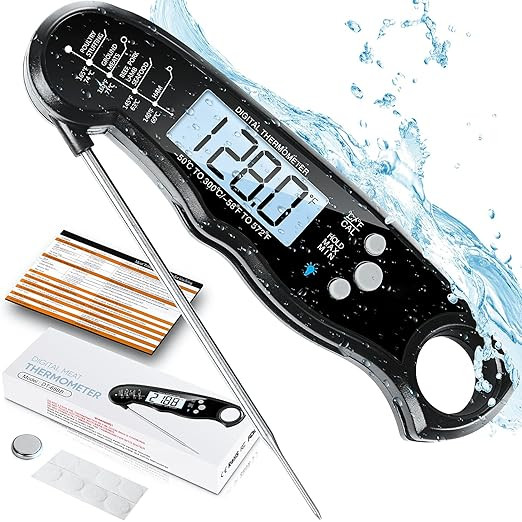 Digital Meat Thermometer, Waterproof Instant Read Food Thermometer for Cooking and Grilling, Kitc... | Amazon (US)