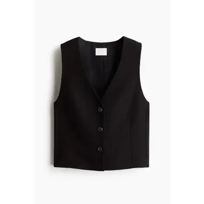H&M Short Waistcoat in Black at Nordstrom, Size Large | Nordstrom