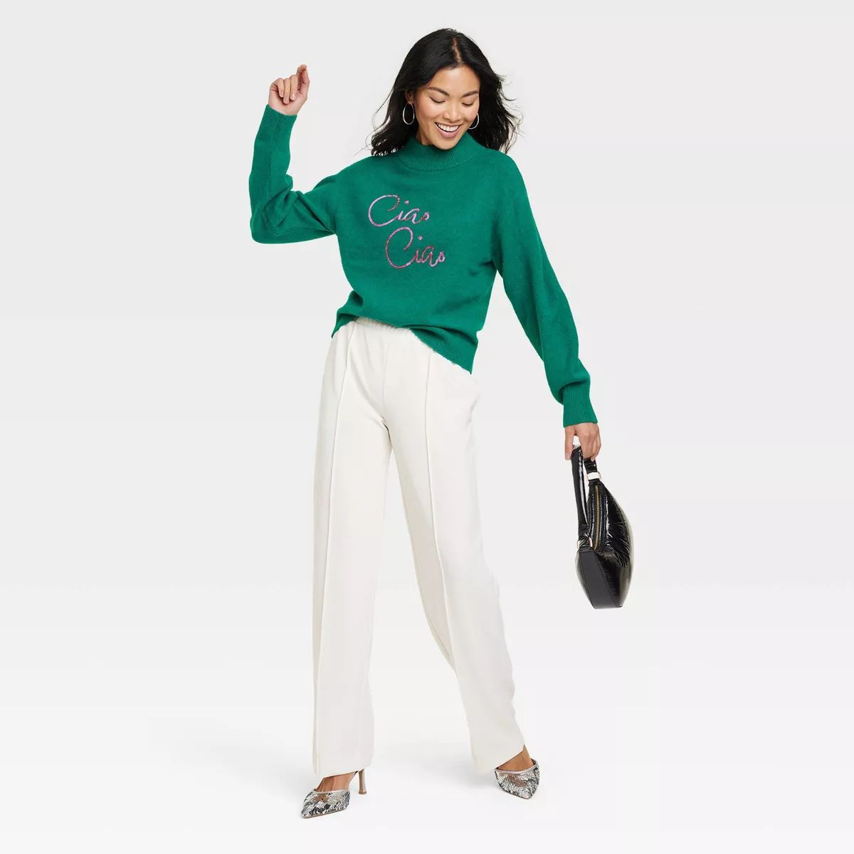 Women's Crewneck Pullover Sweater - A New Day™ Green XS | Target