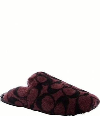 COACH Signature Shearling Slippers - 8 | Dillard's