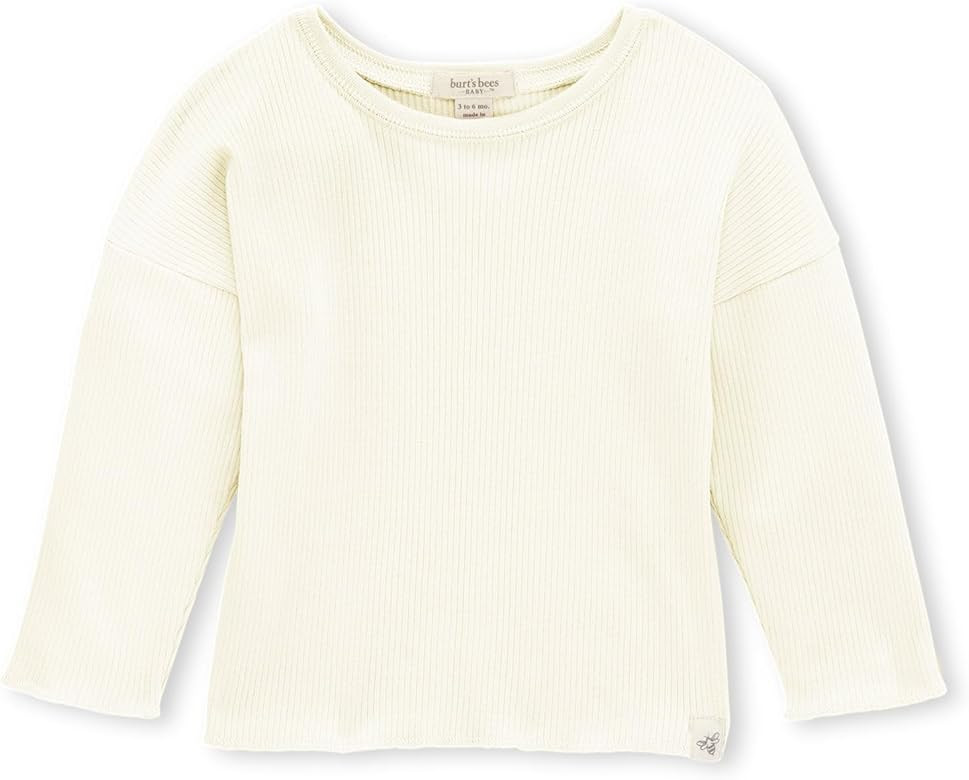 Burt's Bees Baby Baby Girls T-Shirt, Long Sleeve Basic Crewneck Tees | Amazon (US)