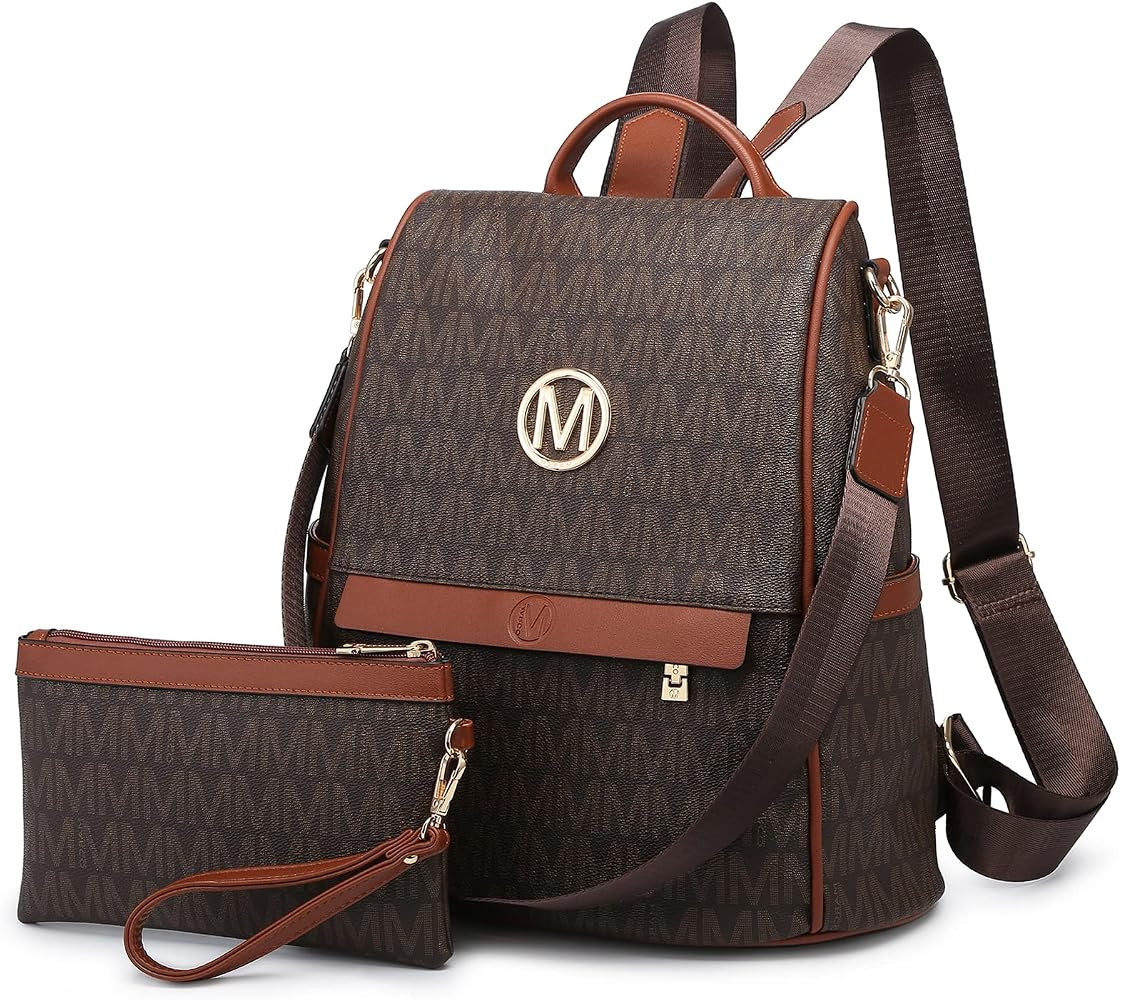 MKP Women Fashion Backpack Purse Multi Pockets Signature Anti-Theft Rucksack Travel Ladies Should... | Amazon (US)
