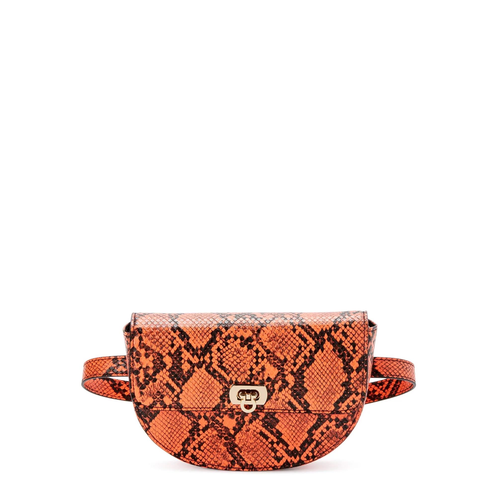 Scoop Women's Coral Faux Snake Print Belt Bag | Walmart (US)