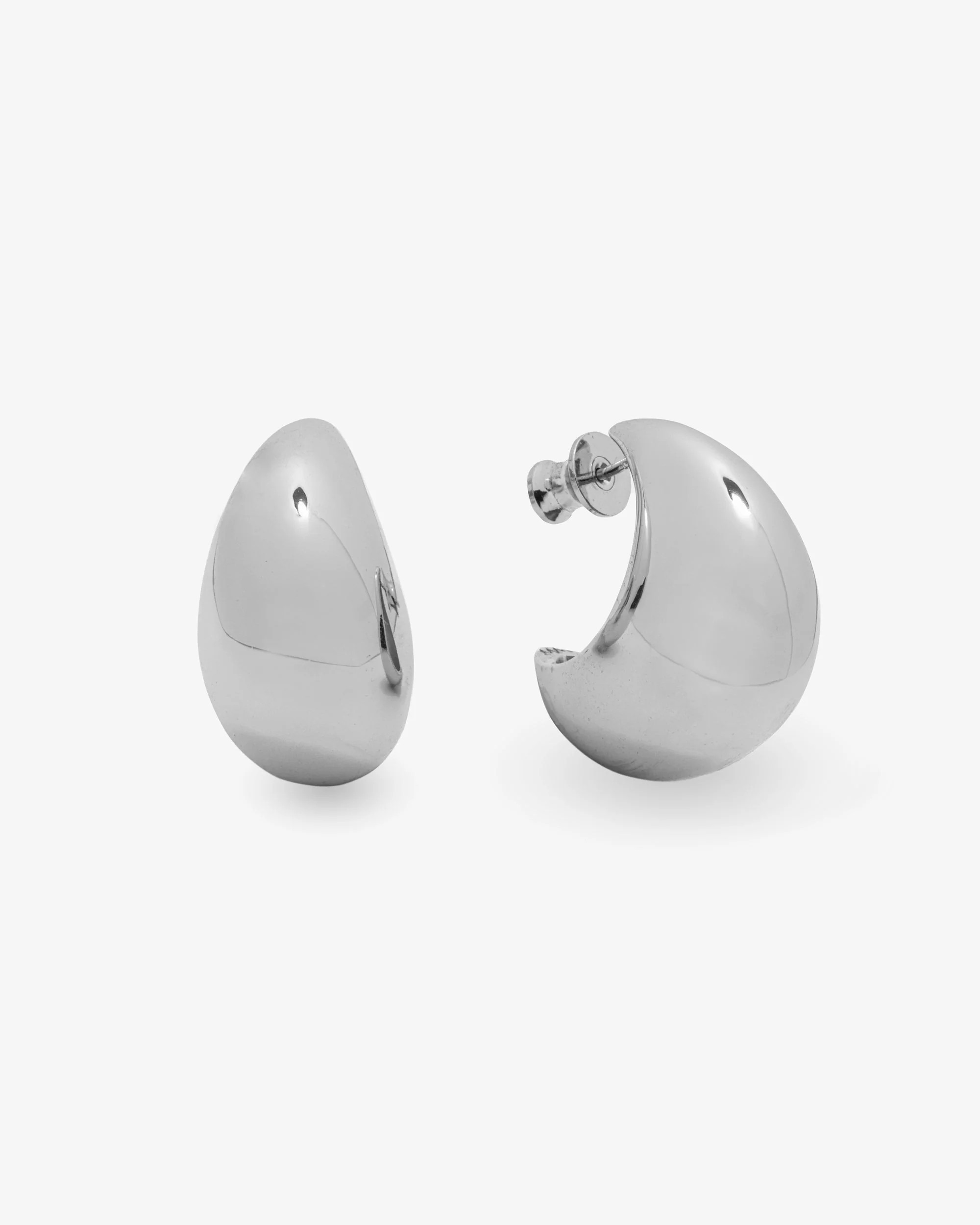 "She's So Smooth" Teardrop Hoops - Silver | Melinda Maria Jewelry