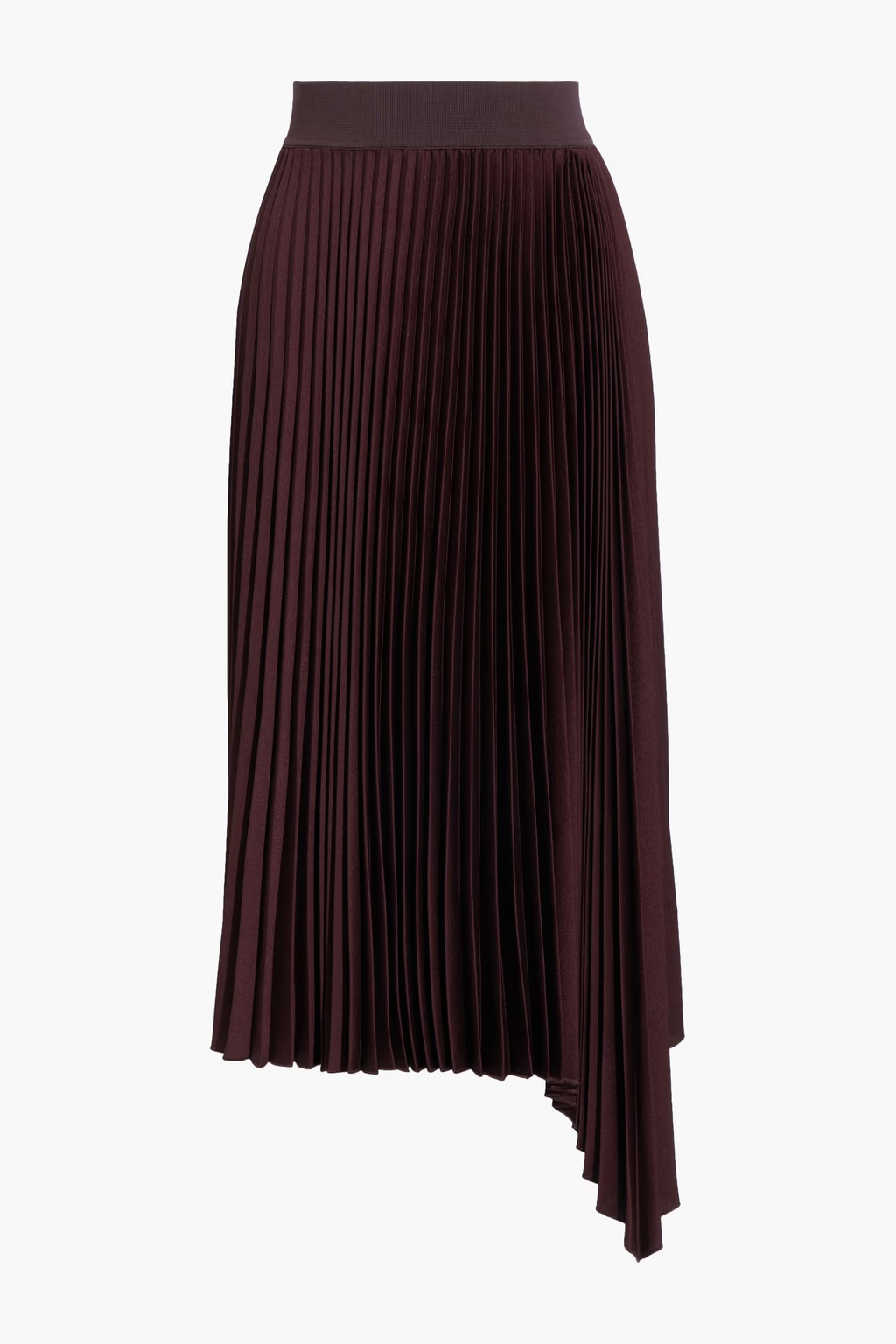 Sabin asymmetric pleated crepe de chine midi skirt | The Outnet (UK and Europe)
