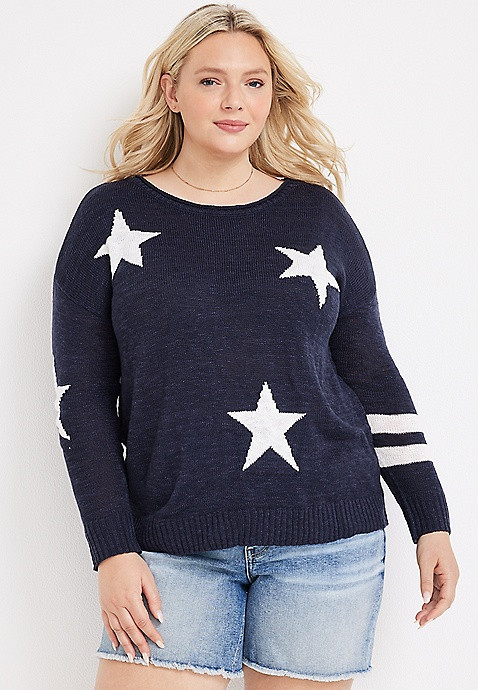 Plus Size Star Sweater | Maurices