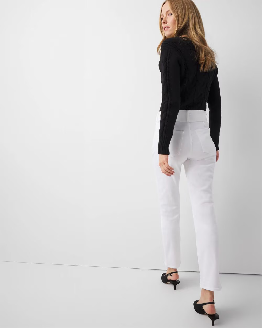 Extra High-Rise Double Waistband Straight Ankle Jeans | White House Black Market