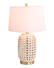 25in Open Weave Ceramic Table Lamp | Marshalls
