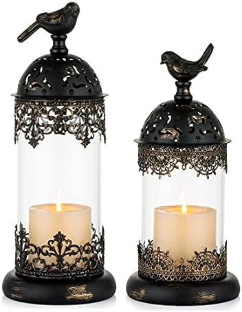 Romadedi Candle Holder Moroccan Decorative Lantern - Vintage Candleholder for Pillar Set of 2 for... | Amazon (CA)