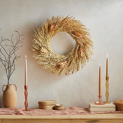 Preserved Golden Protea Wreath | Terrain