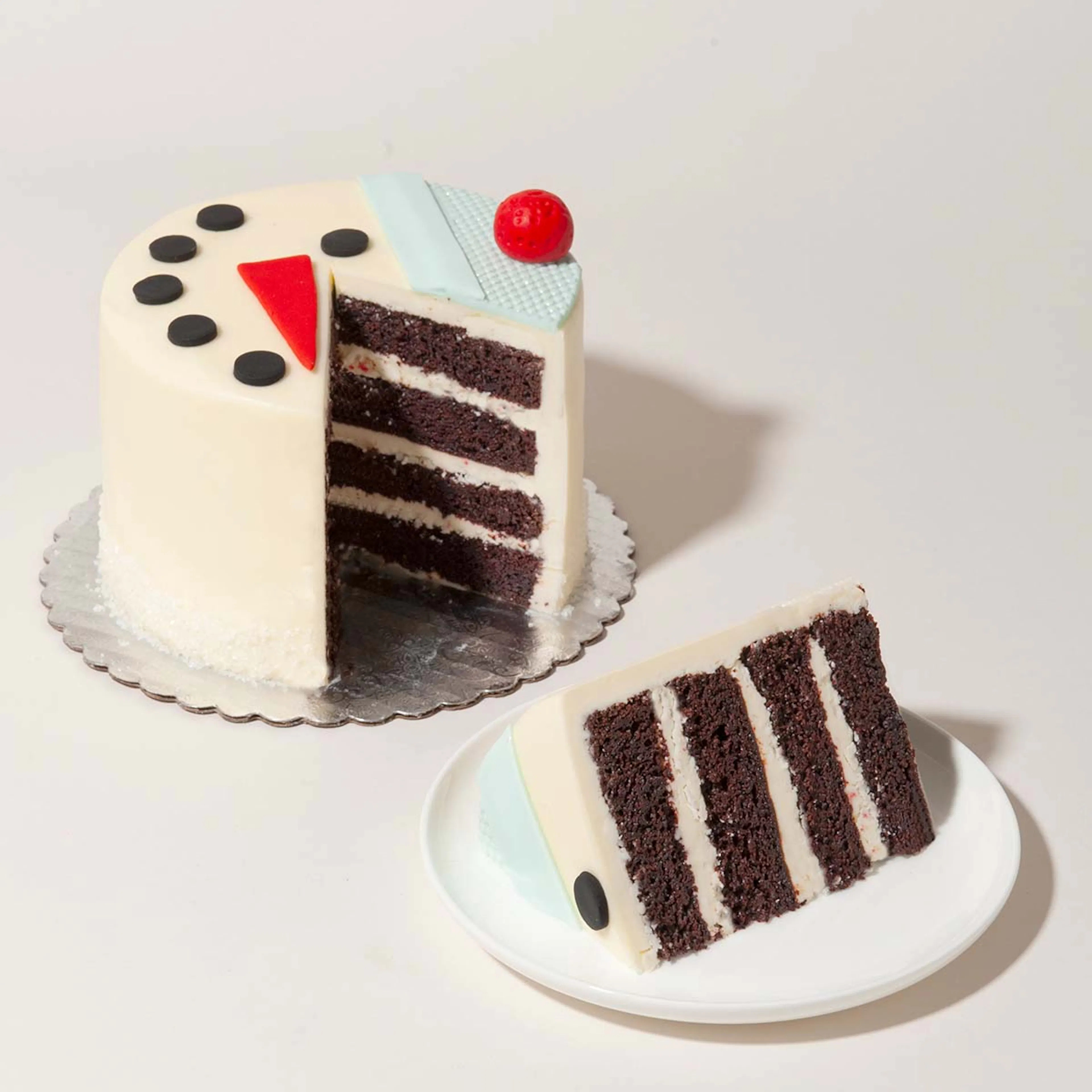 Chocolate Peppermint Snowman Cake by Duff Goldman | Goldbelly | Goldbelly