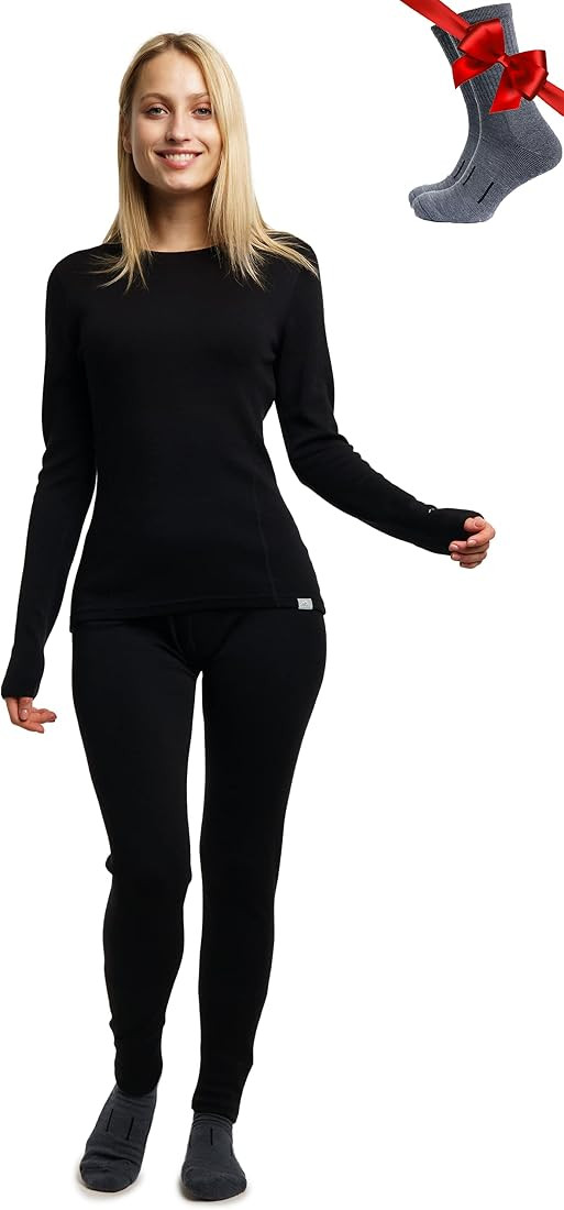 Merino.tech Merino Wool Base Layer Women Set - Lite, Midweight, Heavyweight Merino Thermal Underw... | Amazon (US)