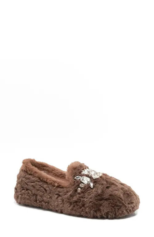 Free People Slumber Party Faux Fur Loafer Slipper in Mocha at Nordstrom, Size 9 | Nordstrom