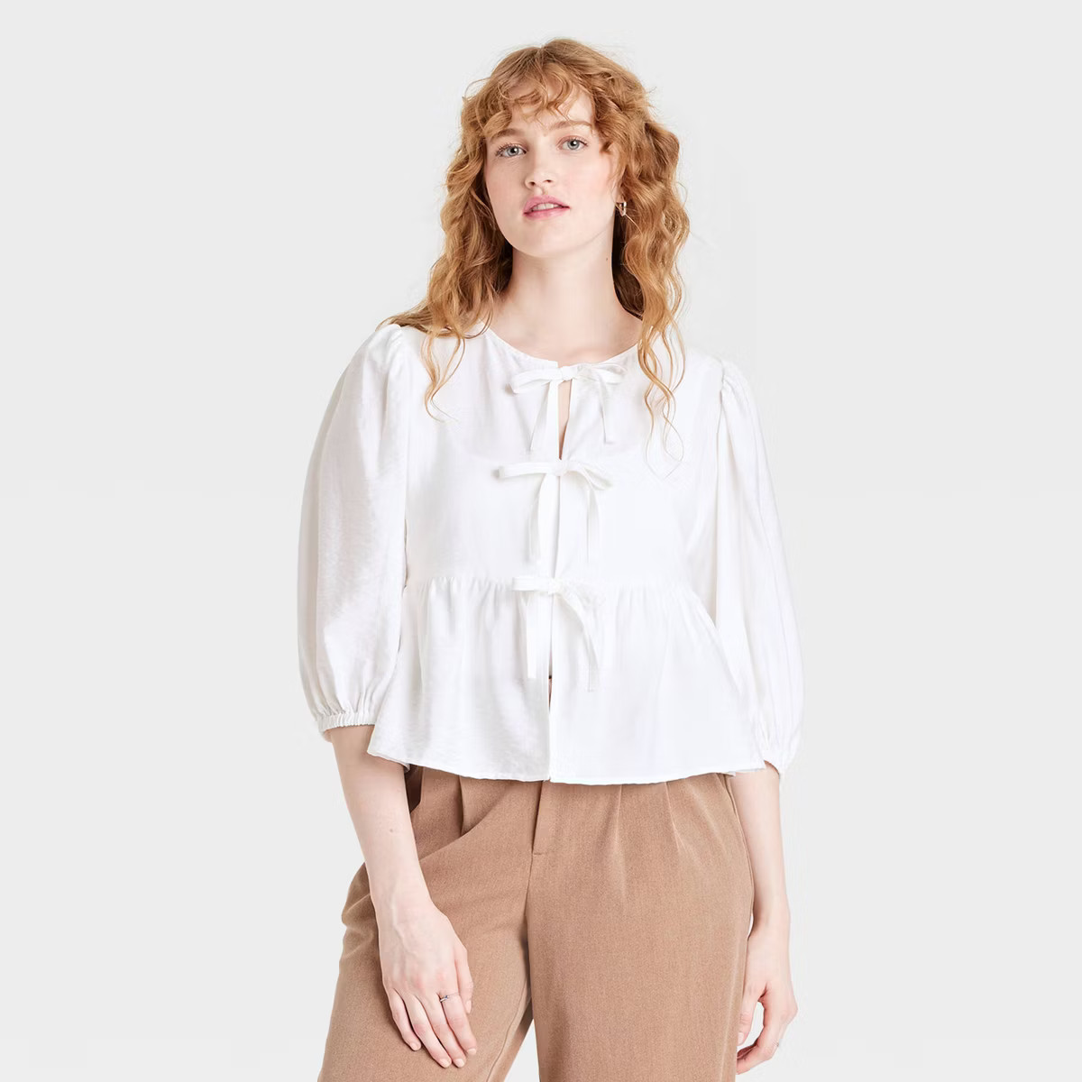 Women's Balloon 3/4 Sleeve Blouse - A New Day™ | Target